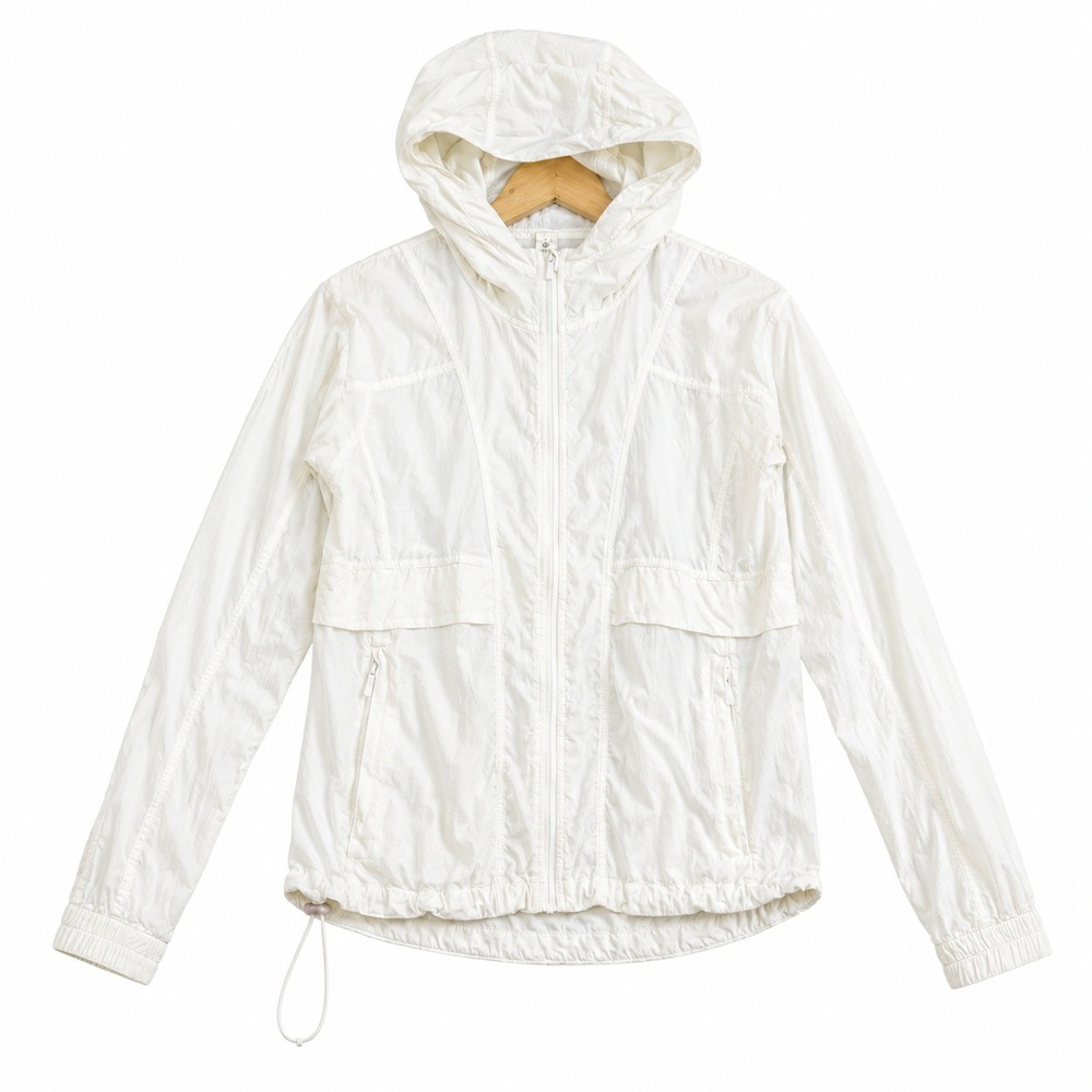 Lululemon Lightweight Hooded Windbreaker Jacket Womens 2 White‎ Packable